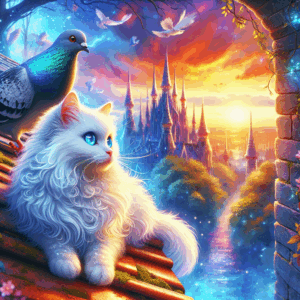 Кошка Мира и голубь Федя